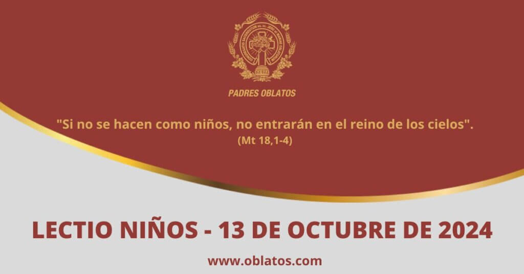 LECTIO-NIÑOS 13 DE OCTUBRE DE 2024